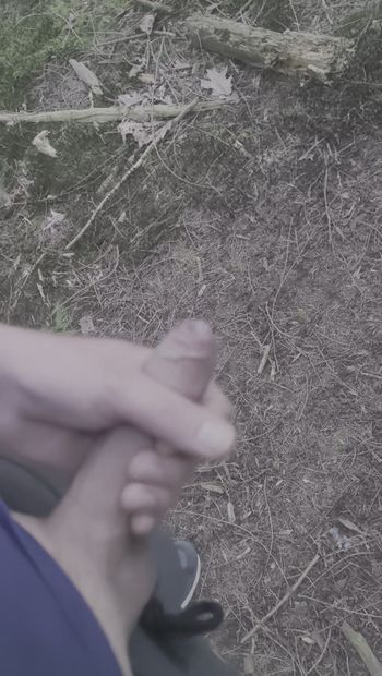 Got so horny in the woods that I just had to jerk it off (public JO)