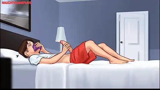 Summertime saga teil 24von - perverser liebt es, auf das höschen seiner MILf-vermieterin zu wichsen, sie hat ihn erwischt