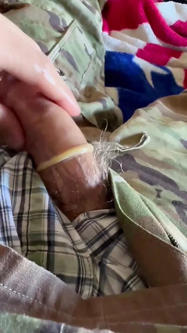 army soldier - Part 2 of a 4 video set of me working to jerk off into a condom