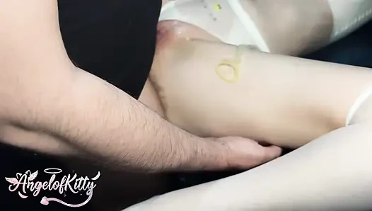 My Tine Wife Gets Creampie Condom Broken