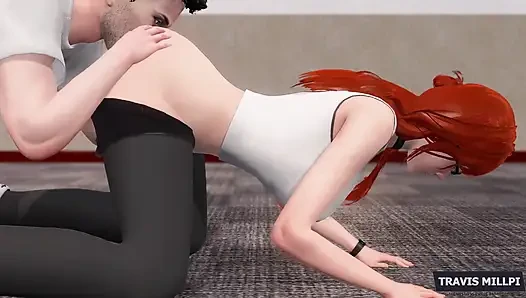 Sexy Babe Works Out in Yoga Pants