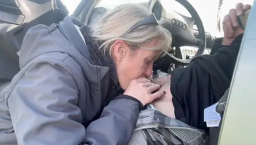 BLOWJOB IN THE CAR - I WANT TO SUCK YOUR COCK HERE AND NOW, CUM IN MY MOUTH