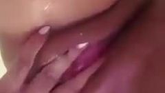 Arab girl in the shower playing with her pussy