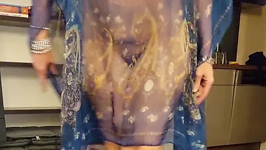 Evening Sex Games in Blue Pareo