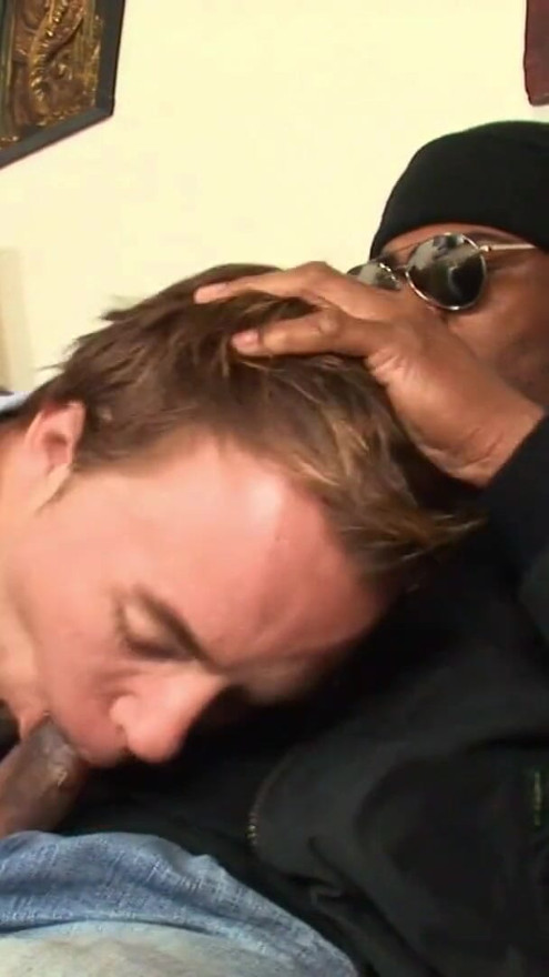 Young white guy sucks and fucks chubby black thug | Clip 1