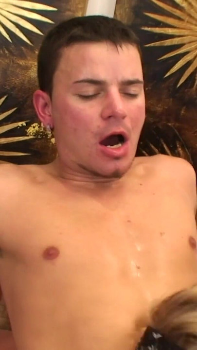 Stunning moment from "Blonde riding dick lets bi boys and lesbian friend join"