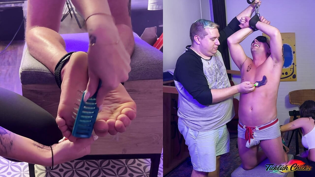 TICKLISH CHICKS - Mandy Learns Fast: Tickling Chad's Feet, Cock Tease, and Pit Worship in Bondage