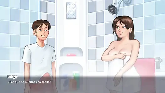 Aku dan ibu tiriku setiap hari di kamar mandi - summertime saga