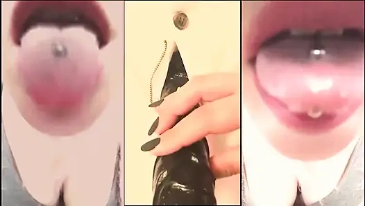 Видео-версия растяжителя рта большого черного члена