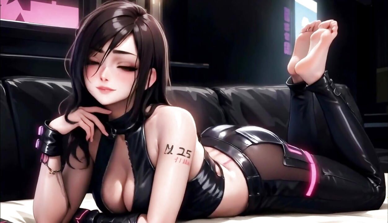 Cyberpunk Motorcycle Chick Rendez-Vous at the High Rise Hotel AI