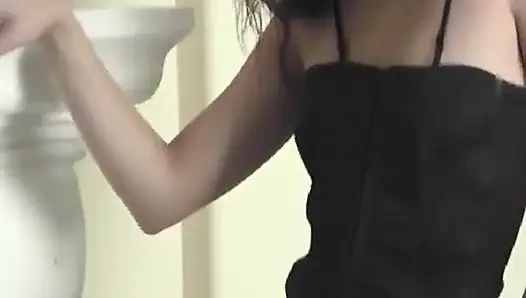 Solo teen touches herself until her friends join