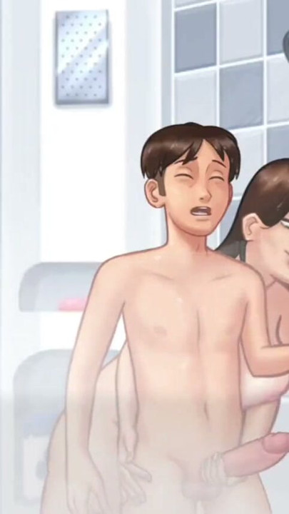 Debbie milks Anons huge cock in the shower - summertime saga gameplay | Clip 2