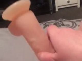 masterbating with suction cup dildo