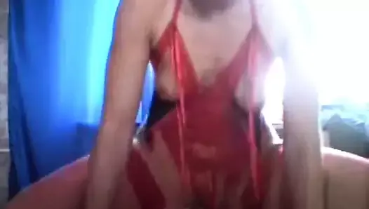 Check My MILF Granny in red lingerie riding cock