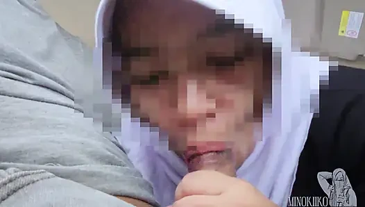 My Hijab Sister in Law Running Late, She Give Me A Car BJ For Helping Her - Minokiiko