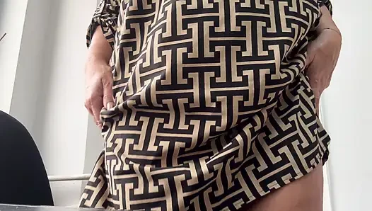 Naughty sexy milf shows off in the morning in the office