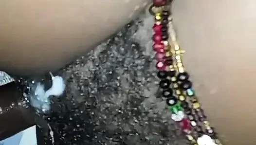 African Queen Sucks and Fucks Step Dad With Cum in Pussy