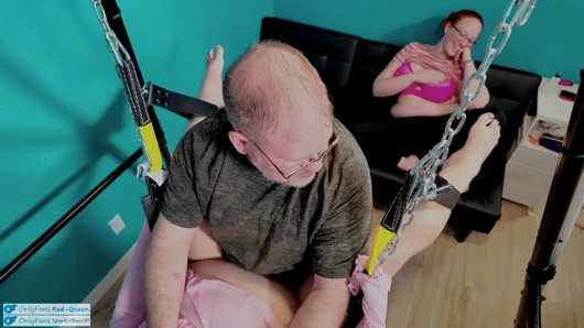 Real Cuckquean Wife Prepares a Gift for Her Husband - Sex Swing and Cuck Creampie Cleanup