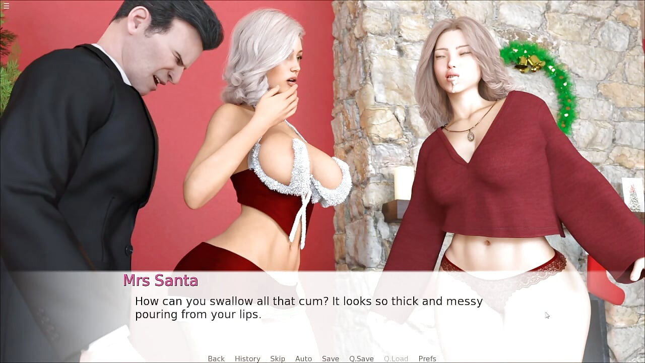 Lisa Giving Blowjob Big Cock Infront Of Cuckold Santa Claus Girl