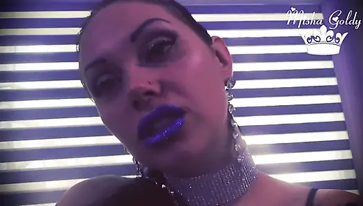 Glamorous blue glittery lips