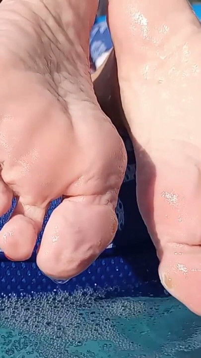 Sexy wet soles for you to jerk your cock too | Clip 1