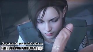 Resident Evil Jill Valentine cosplay Πίπα Δημιουργήθηκε Hentai AI χωρίς λογοκρισία
