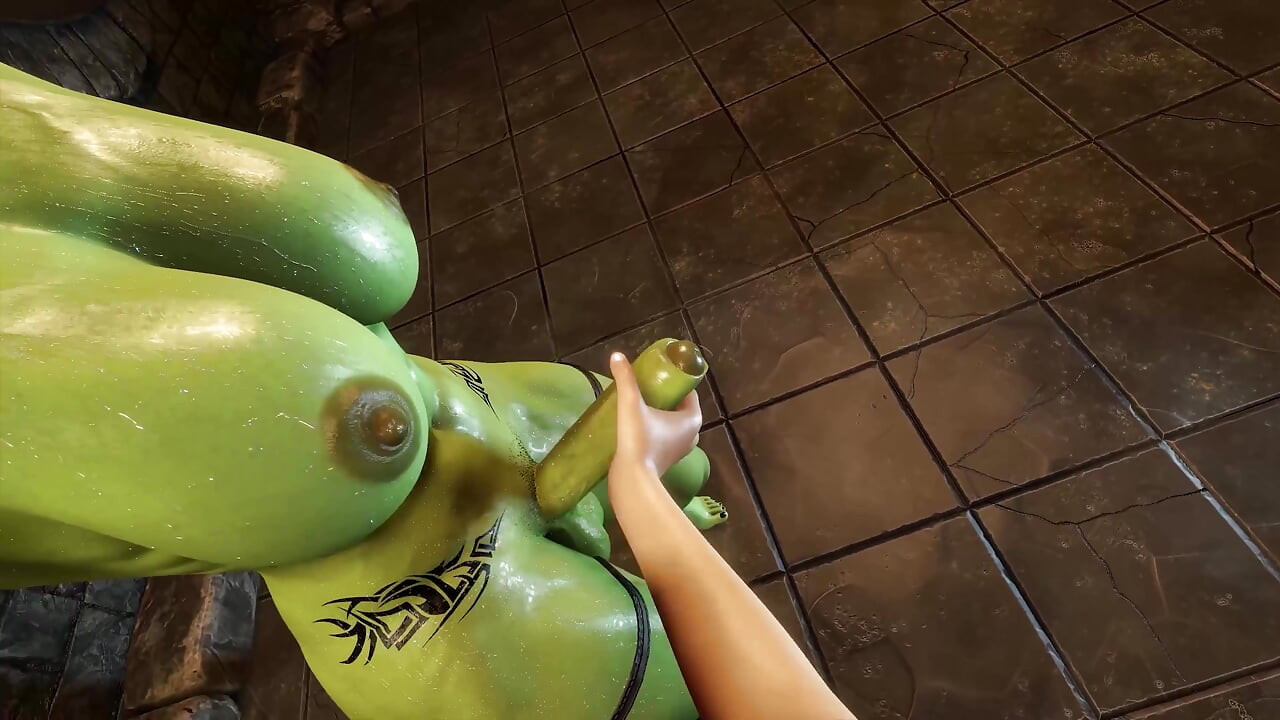 Futanari Orc BDSM Garganta Profunda Boquete.