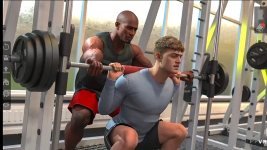 Tunduklah pada penis besar di gym pria.