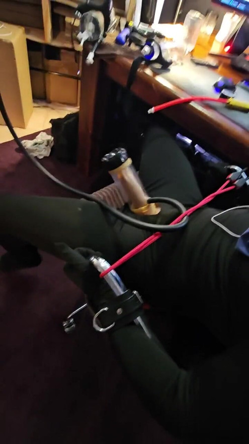 Milking Machine Session.14 - Uncut Married Tradie shoots 3 loads into milking machine | Clip 2