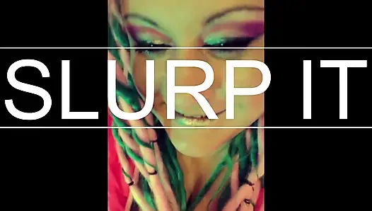 Wank and slurp with goddess lana cei looper for dumb dumb heads