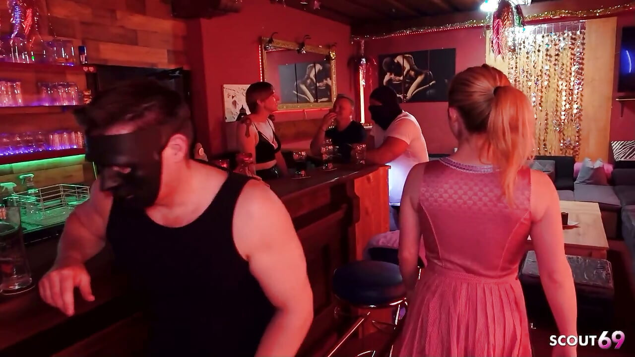 German Girl Get Fucked and Bukkake by Stranger Guys at Public Swinger Club