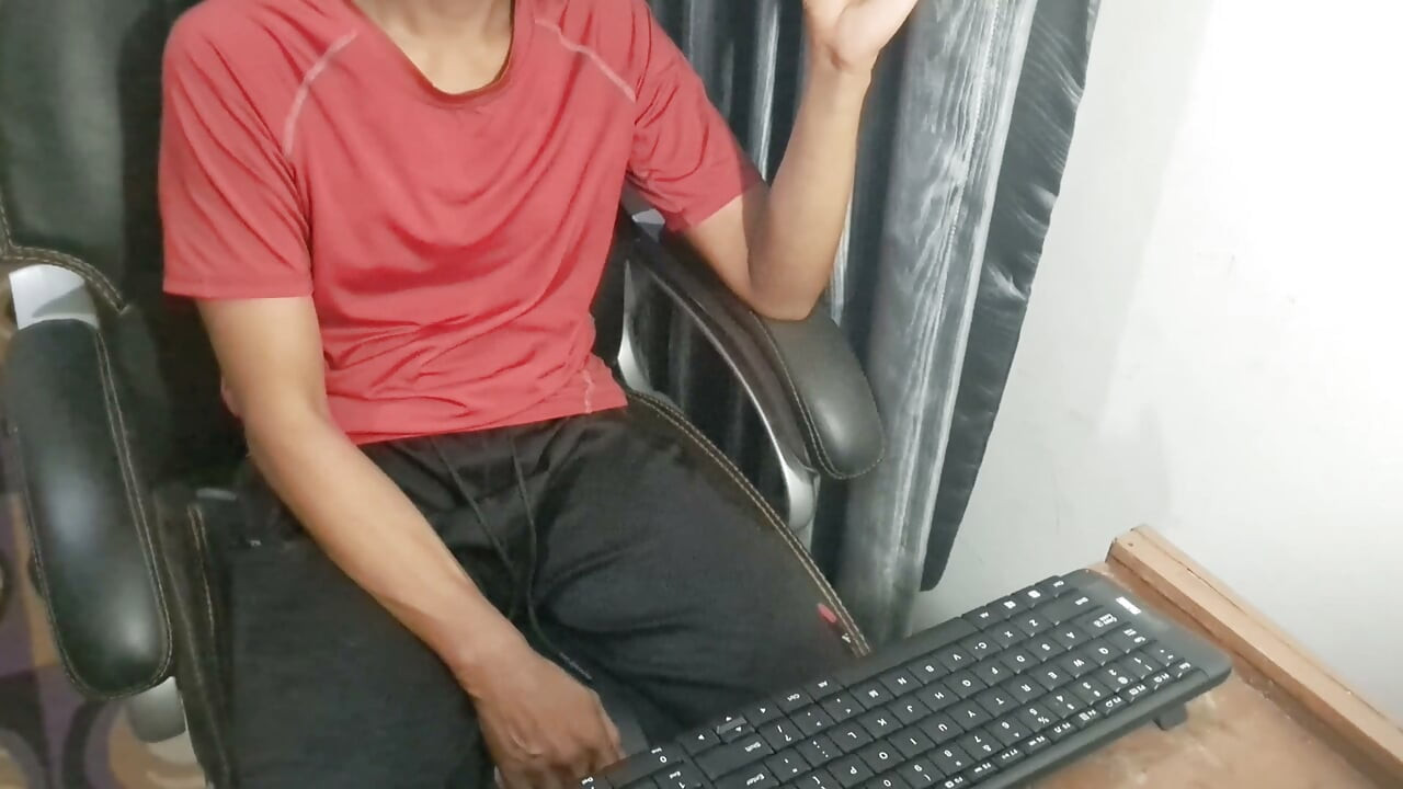 Exotic skinned asian adult male reaction watching jav movie