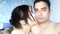 Desi couple has romance and GF shows her big boobs & pussy