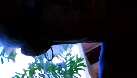Sexy blonde girl pussy fucking fingering in the garden