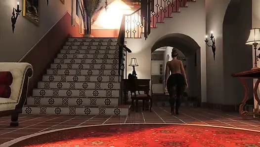 GTA 5 Franklin and Amanda - Caught Staring from the Balcony (Part 1)
