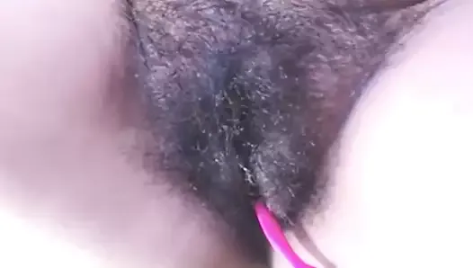hairy Mexican shows her pussy