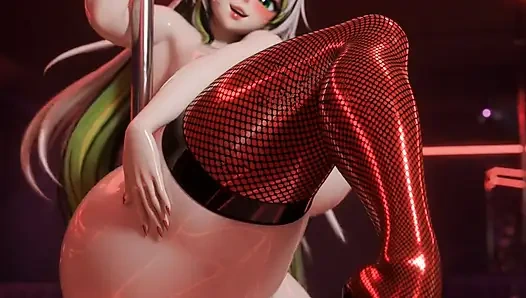 Fishnet Pole Dance Slut Massive Tits Fat Ass Twerk 3D Hentai Night Club