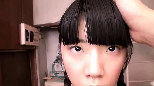 Tiny Japanese teen squirts during bukkake