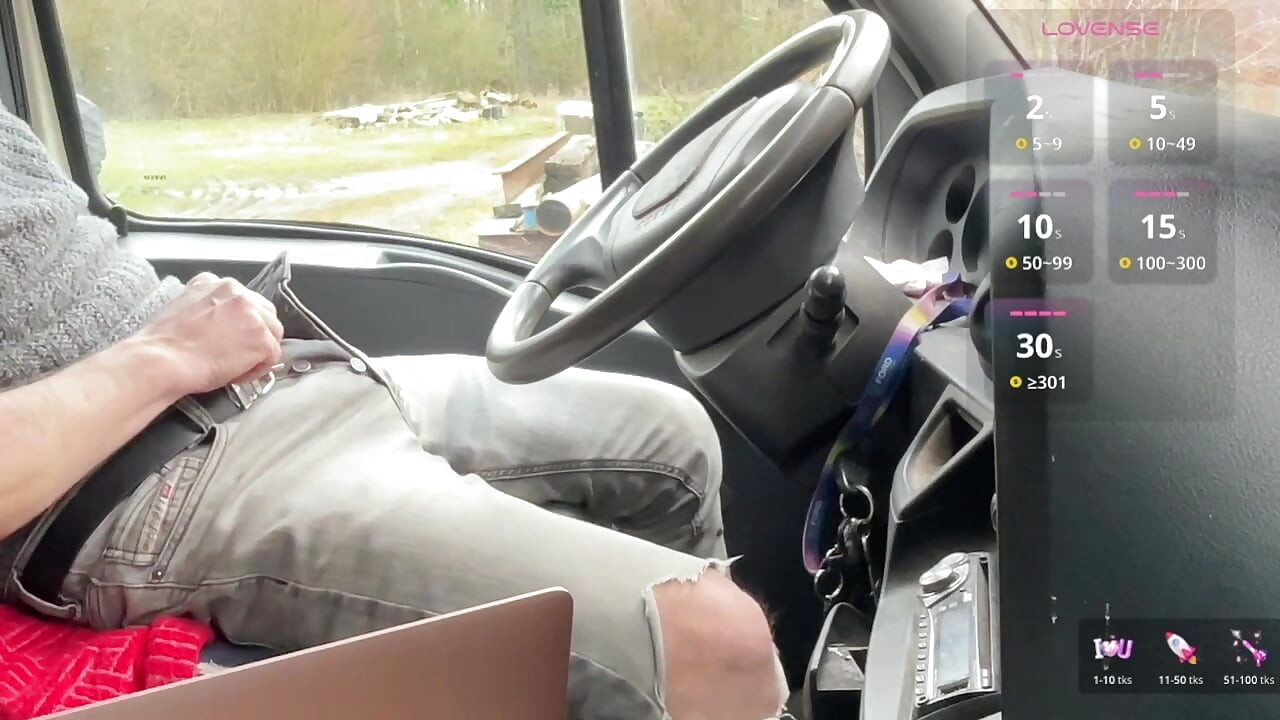 Rest Area Tease in My Truck – Spontaneous Encounter