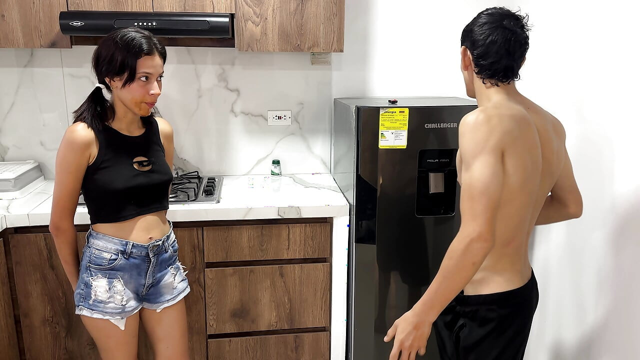 I Catch My Stepsister Eating My Chocolate Without Permission and Punish Her with a Hard, Wild Penetration Without a Condom!