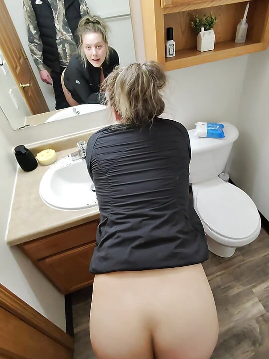 Sneaky Sex with Horny Wife in the Bathroom After Party