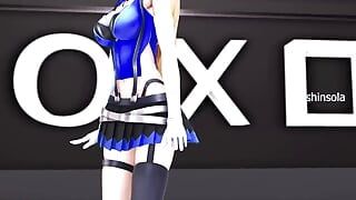 Hentai Mirai Akari Vtuber uitkleden dans mmd 3D donkerblauwe ogen Kleur bewerken Smixix