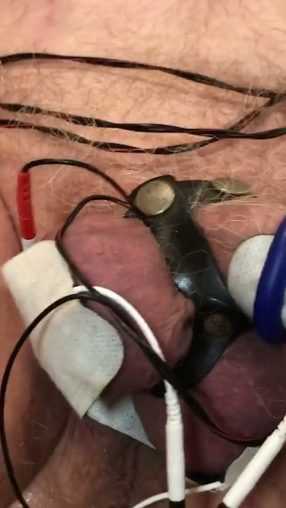 My groin twitches from the estim pulse and a big dildo in my ass. Hands free orgasm. | Clip 1
