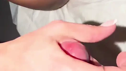 Handjob, doggy style fucking inside cum into hairy pussy