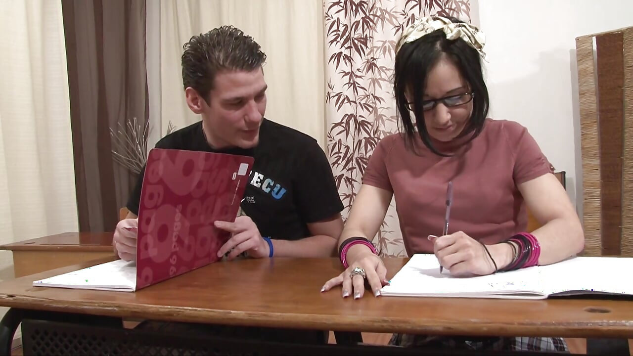 Teen gets her tutor to ram her hard