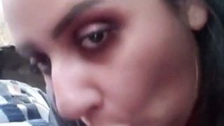 Paki girl Ayesha giving blowjob to bf in car