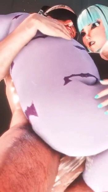 Iconic moment from "Morrigan Aensland in the Electron Temple (Part 2) Animation"
