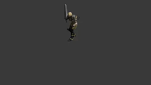a girl dancing with sword