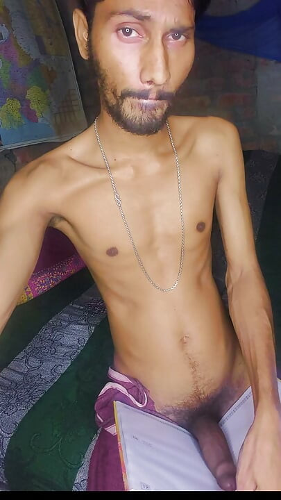 Young boy in the village wants to have sex while writing