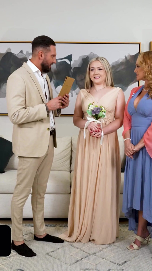 👰 Wedding Day Turns into a Kinky Threesome with Step Mom and Step Dad | Clip 1